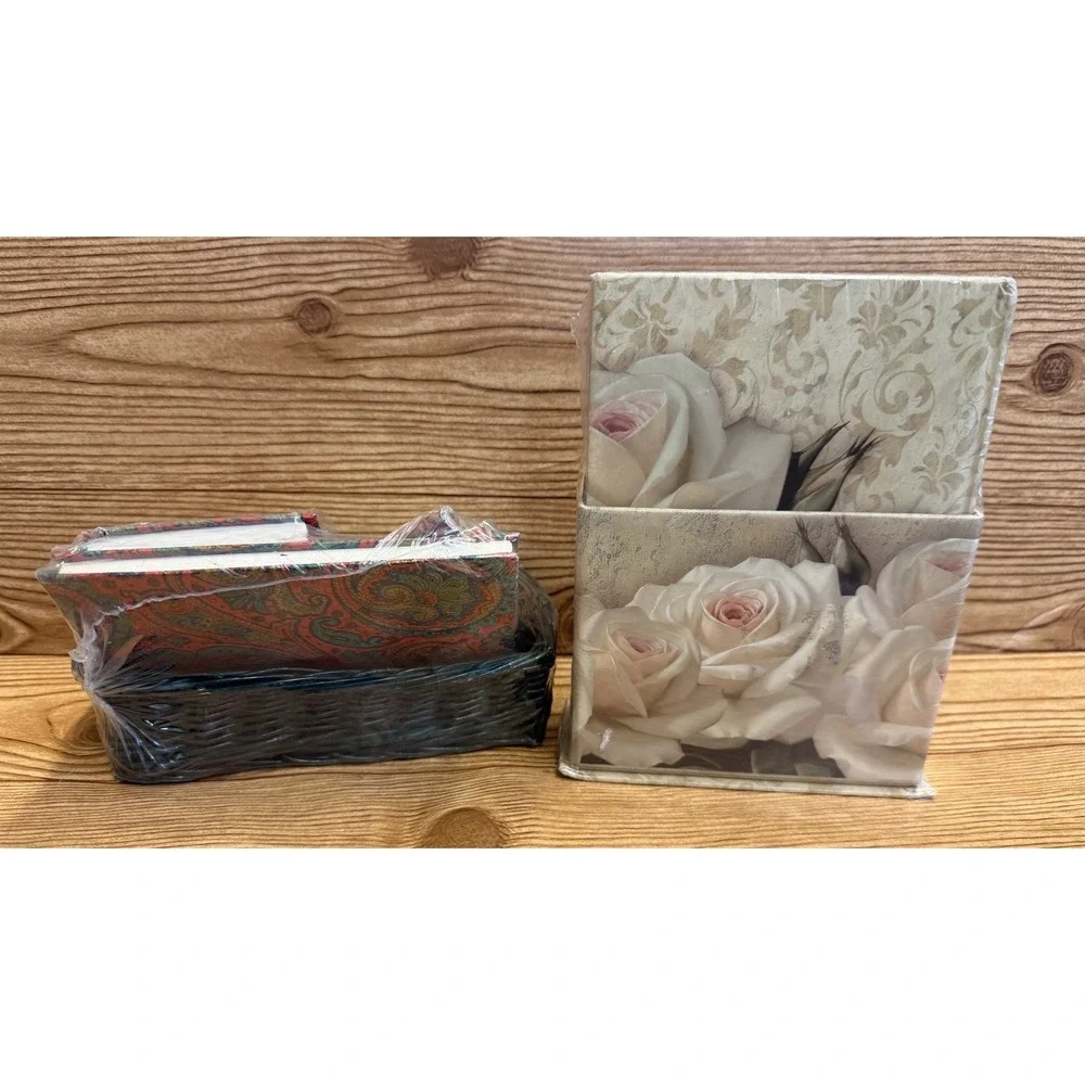 Vtg New Sealed Note Pads Desk Sets‎ Address Book Memo Book Lot Of 2 Floral